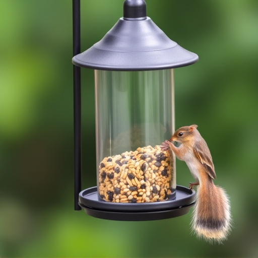 Squirrel-proof feeder with seed compartment