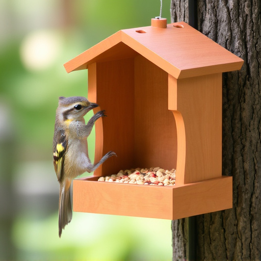 Squirrel-proof feeder with seed compartment