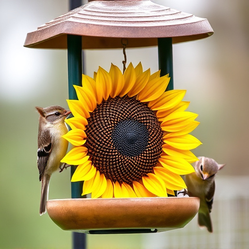 Squirrel-proof feeder with sunflower heart