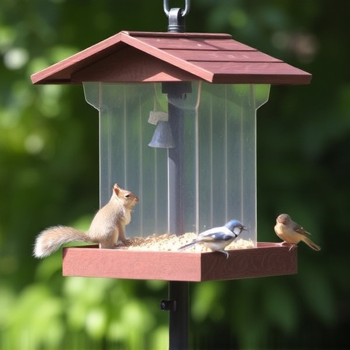 Squirrel-proof platform feeder with roof cover