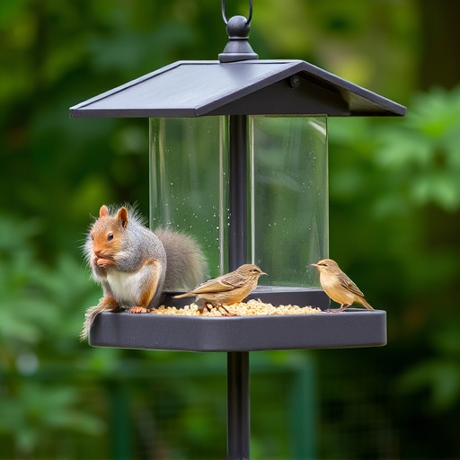 Squirrel-proof platform feeder with roof cover