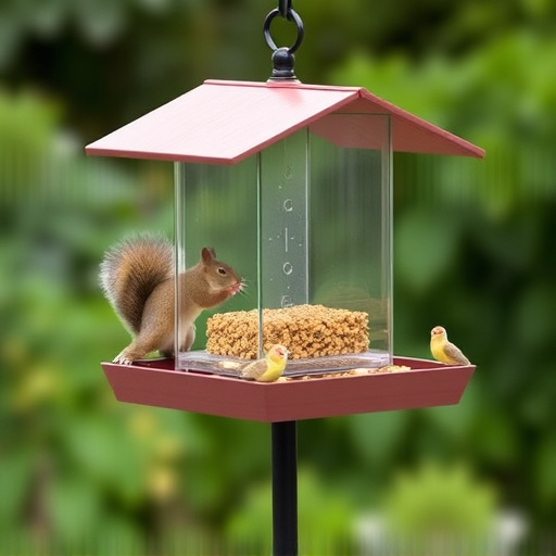 Squirrel-proof platform feeder with roof cover