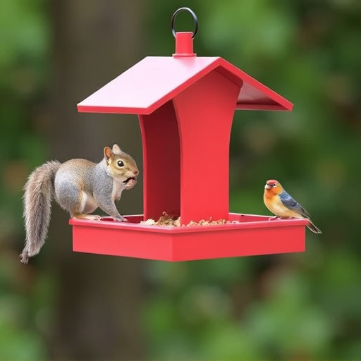 Squirrel-proof platform feeder with roof cover