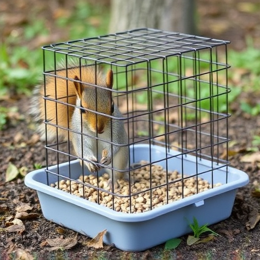 Squirrel-resistant cage over ground seed tray