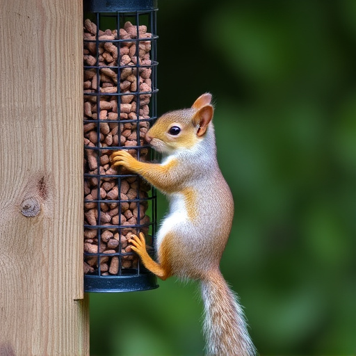 Squirrel trying to access secured feeder