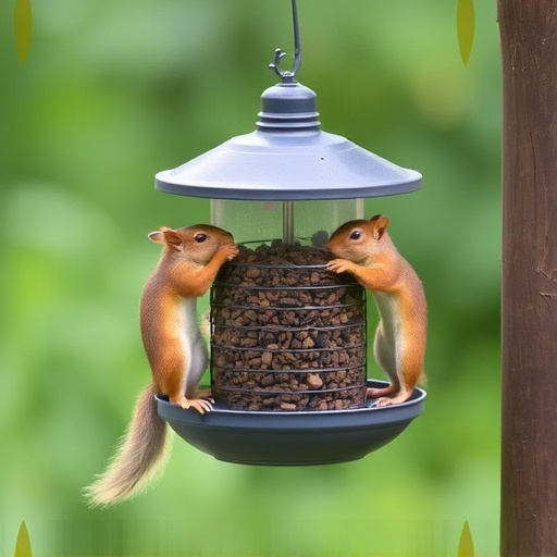 Squirrels kept away by feeder baffle