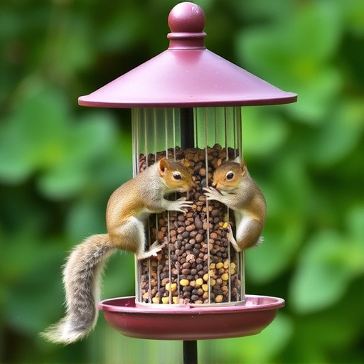 Squirrels kept away by feeder baffle