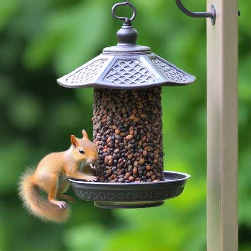 Squirrels kept away by feeder baffle