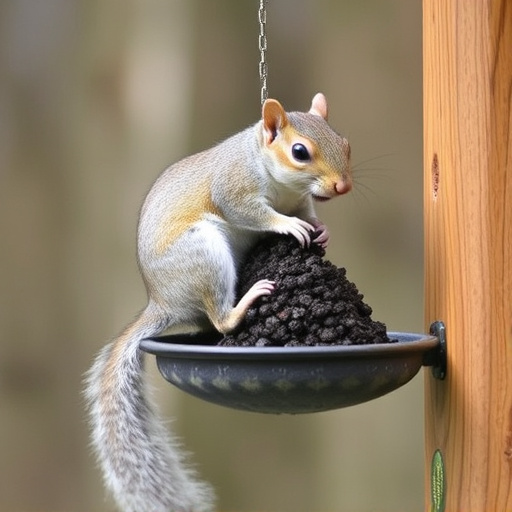 Squirrels kept away by feeder baffle