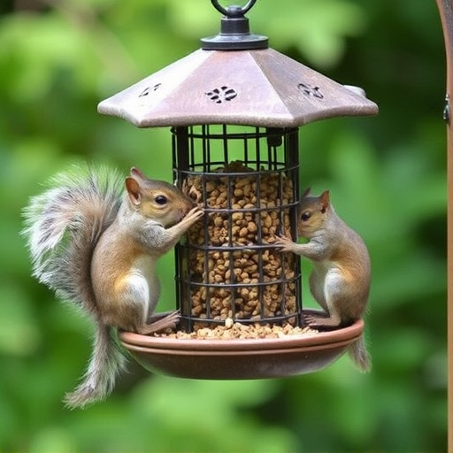 Squirrels kept away by feeder baffle