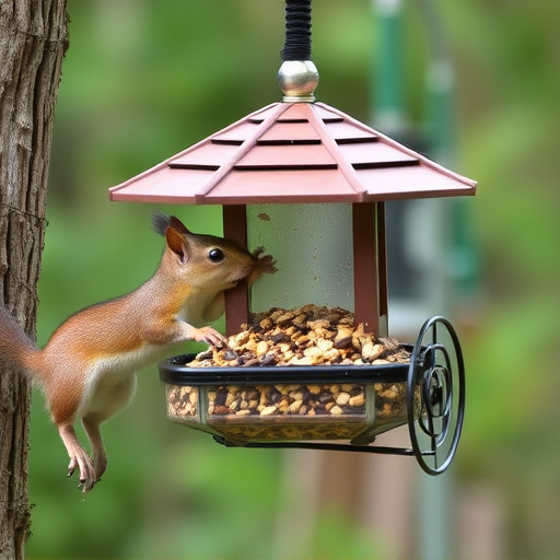 Squirrels kept away by feeder baffle