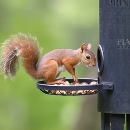 Squirrels kept away by feeder baffle