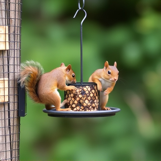 Squirrels kept away by feeder baffle