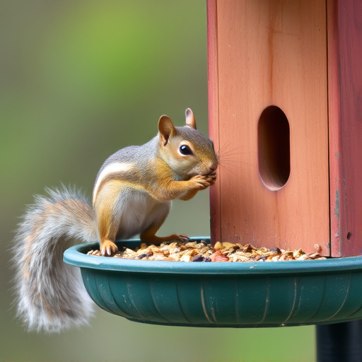 Squirrels kept away by feeder baffle