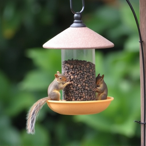 Squirrels kept away by feeder baffle