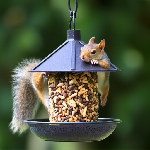 Squirrels kept away by feeder baffle