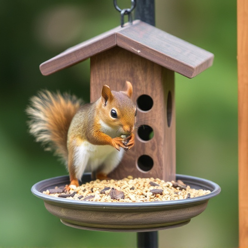 Squirrels kept away by feeder baffle