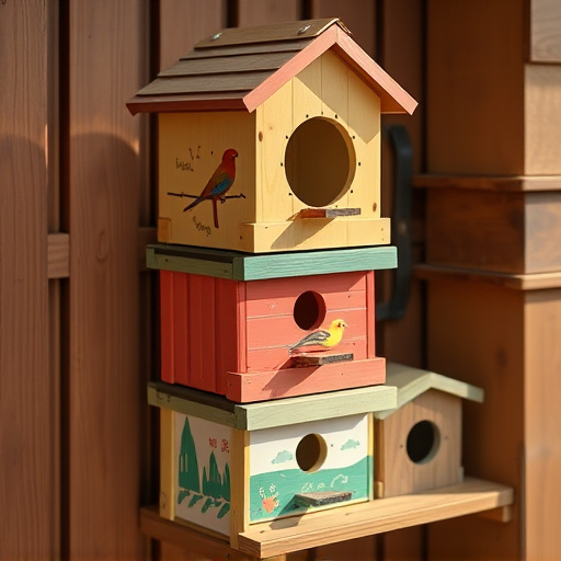 Stacked bird food boxes for delivery