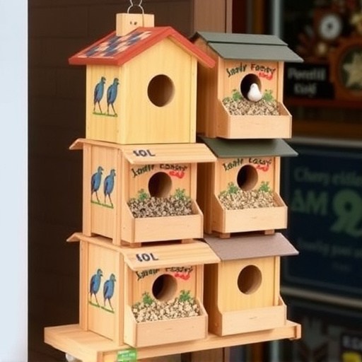 Stacked bird food boxes for delivery