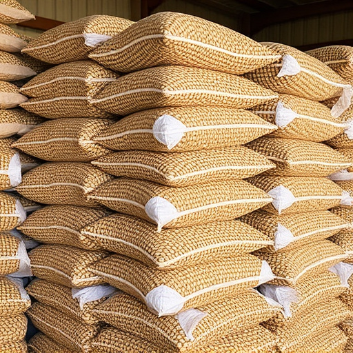 Stacks of suet pellets bags UK