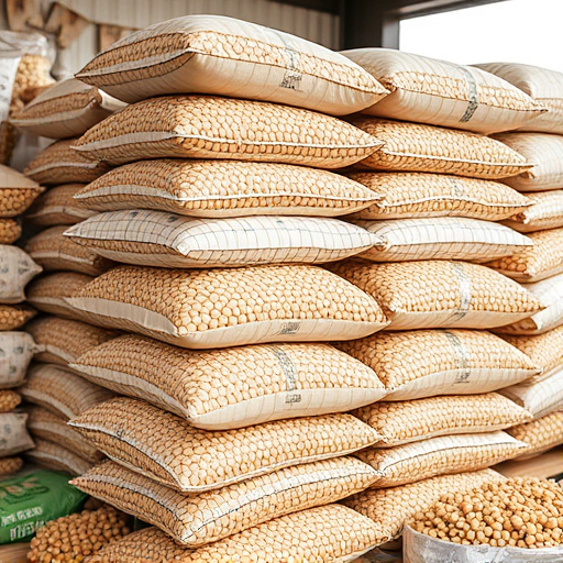Stacks of suet pellets bags UK