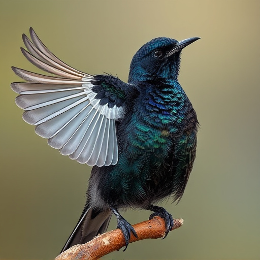 Starling displaying iridescent feathers