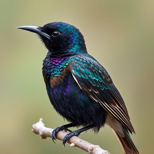 Starling displaying iridescent feathers