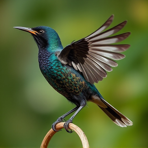 Starling displaying iridescent feathers