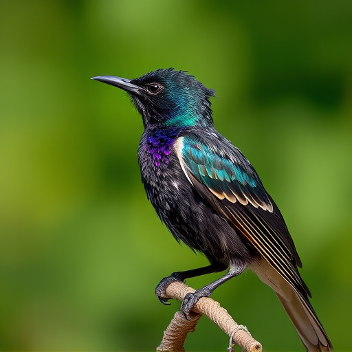 Starling displaying iridescent feathers