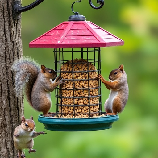 Sturdy bird feeder blocking squirrels
