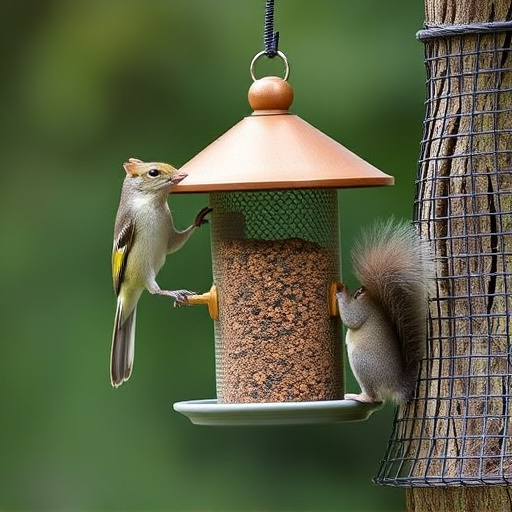 Sturdy bird feeder blocking squirrels