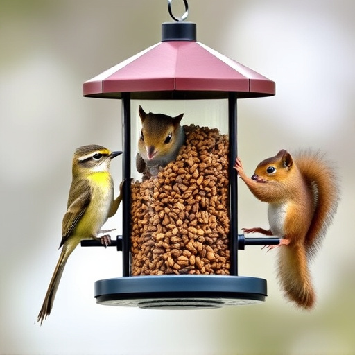 Sturdy bird feeder blocking squirrels