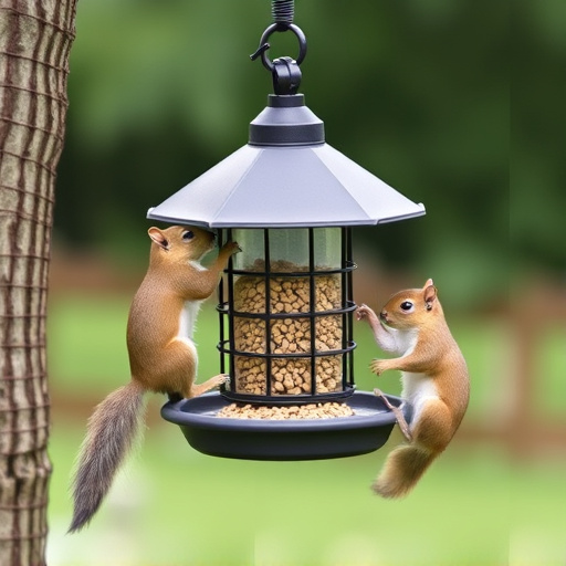 Sturdy bird feeder blocking squirrels