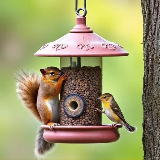 Sturdy bird feeder blocking squirrels