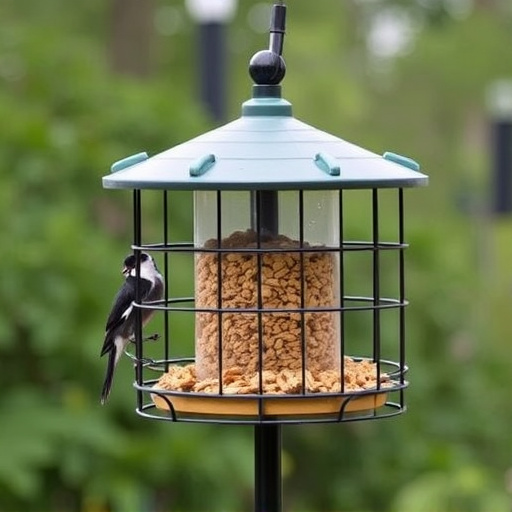 Sturdy feeder mounted on pole guard