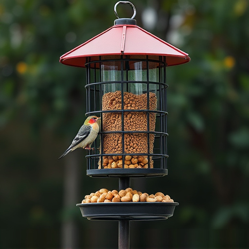 Sturdy feeder mounted on pole guard