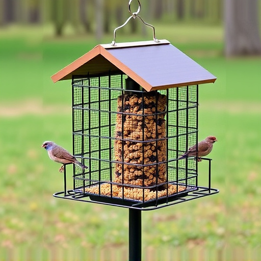 Sturdy feeder mounted on pole guard