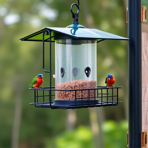 Sturdy feeder mounted on pole guard