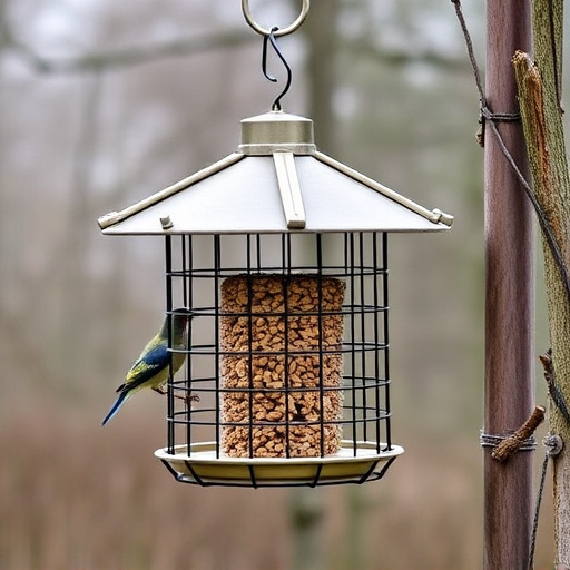 Sturdy feeder mounted on pole guard