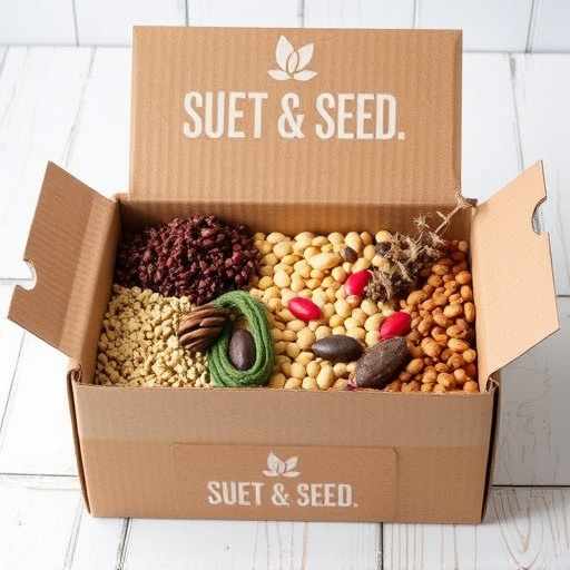 Suet and seed mix in delivery box