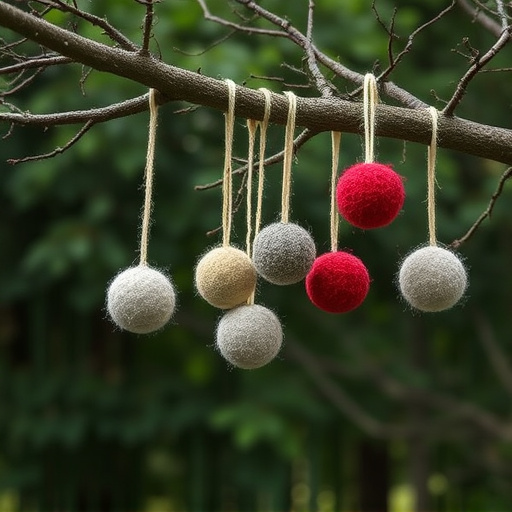 Suet balls dangling from tree branch