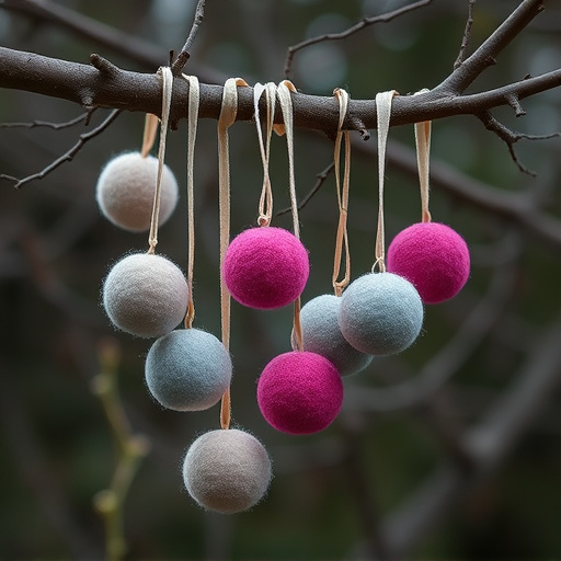 Suet balls dangling from tree branch