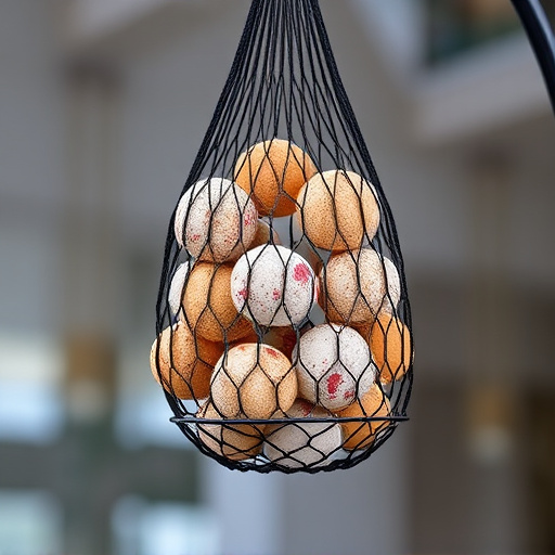 Suet balls in mesh feeder hanging