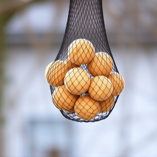 Suet balls in mesh feeder hanging