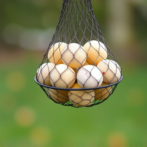 Suet balls in mesh feeder hanging