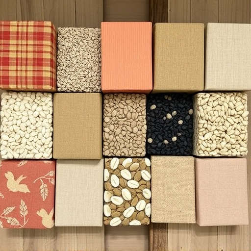 Suet blocks and seed mix displayed