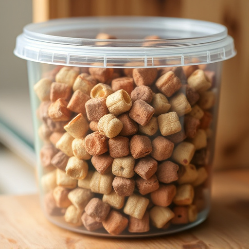 Suet pellets in clear storage container