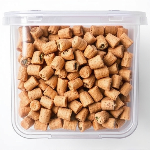 Suet pellets in clear storage container