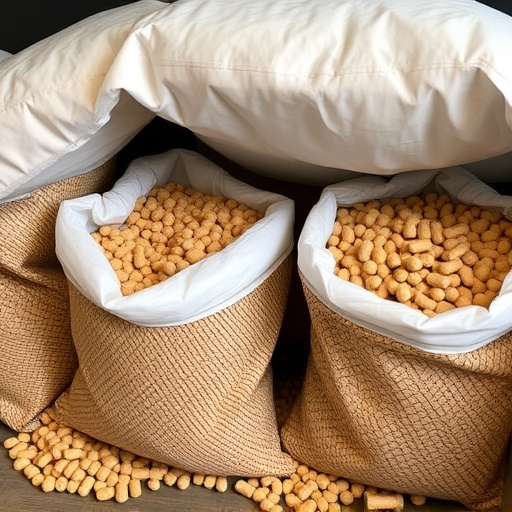 Suet pellets in large storage bags