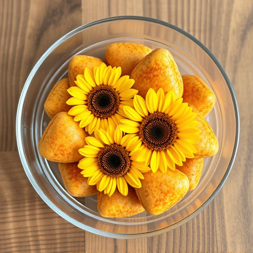 Sunflower hearts in a clear dish